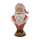 Father Christmas Pedestal Bust Resin Figurine 30.6cm - Red