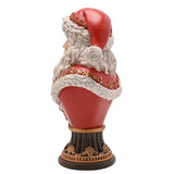 Father Christmas Pedestal Bust Resin Figurine 30.6cm - Red