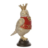 Royal Robin Figurine with Gold Crown and Waistcoat - Red