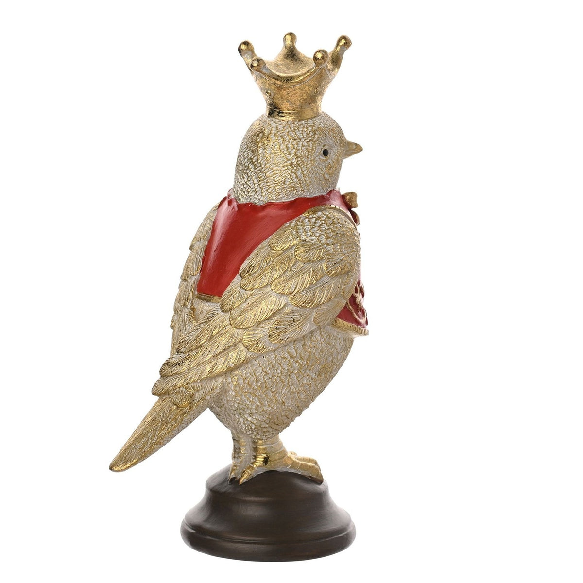 Royal Robin Figurine with Gold Crown and Waistcoat - Red