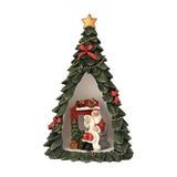 Santa List Scene Christmas Tree LED Light-Up Decoration - Green