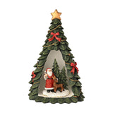 Mini Santa Scene Christmas Tree LED Light-Up Decoration - Green