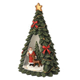 Mini Santa Scene Christmas Tree LED Light-Up Decoration - Green