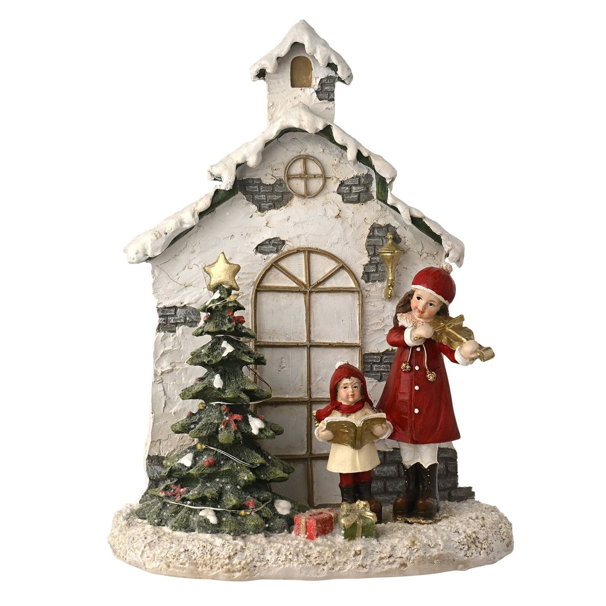 Christmas Carols Scene LED Plastic Light-Up Decoration - White