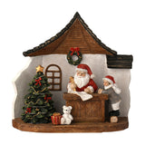 Santa's Grotto Scene LED Plastic Light-Up Decoration - White