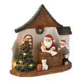 Santa's Grotto Scene LED Plastic Light-Up Decoration - White