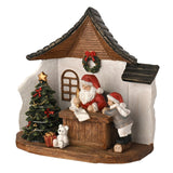 Santa's Grotto Scene LED Plastic Light-Up Decoration - White