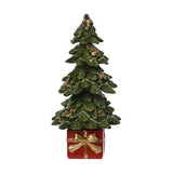 Glittered Christmas Tree & Present Ornament - Green & Red