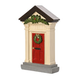 Christmas Front Door Resin Plaque with Wreath - White & Red