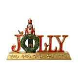 Nutcracker Jolly Letters Mantel Light-Up Decoration - Gold & Red
