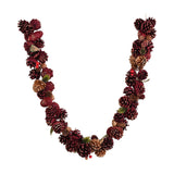 Pine Cone and Faux Berry Garland 120cm - Burgundy & Gold