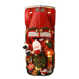 Santa Car Light-Up Decoration with Rotating Tree - Red