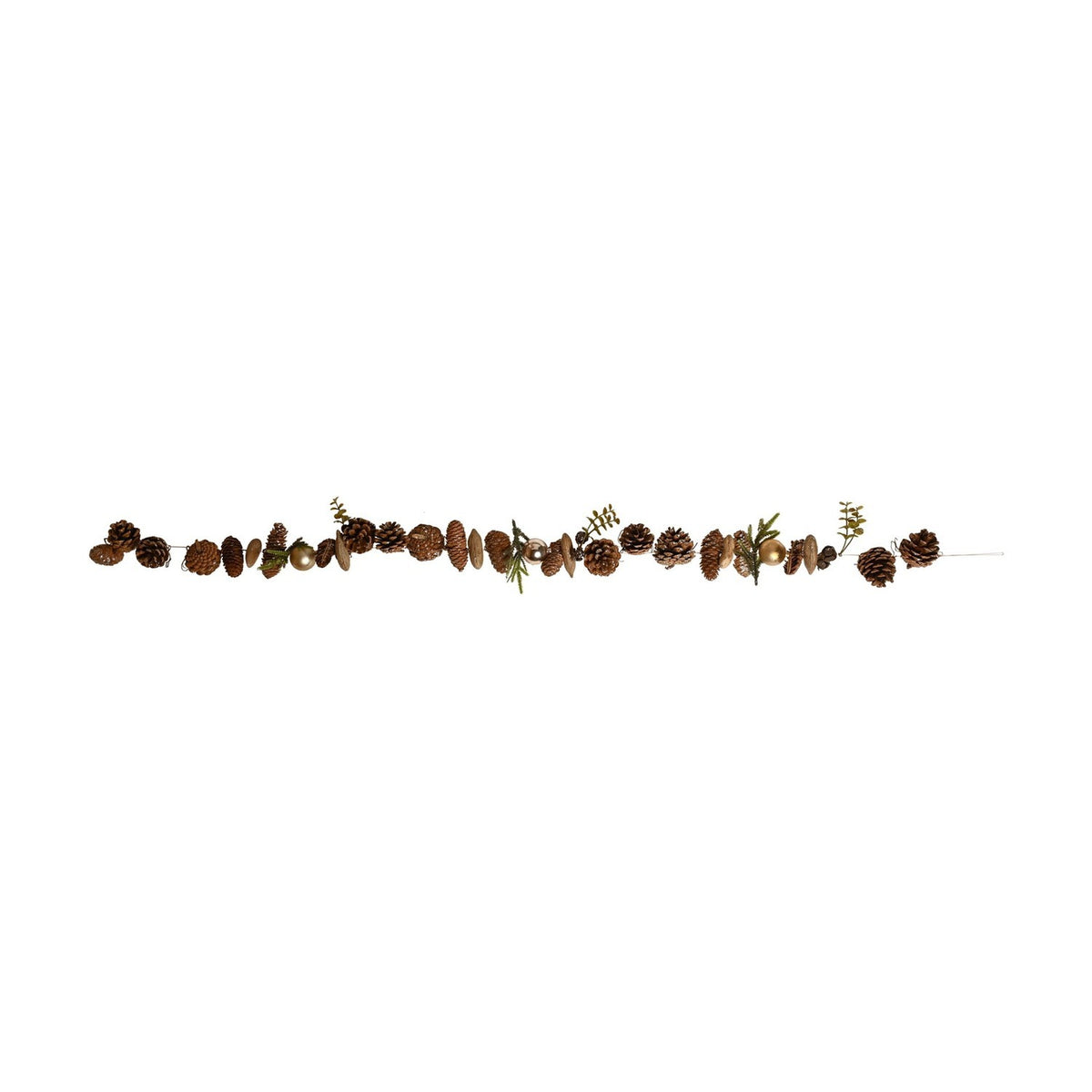 Gold Glitter Pinecone Faux Plant Garland 120cm - Brown