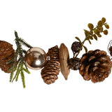 Gold Glitter Pinecone Faux Plant Garland 120cm - Brown
