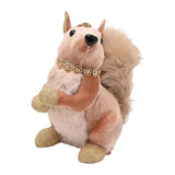 Squirrel Decoration with Gold Collar and Paws 14.5cm - Taupe