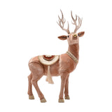 Standing Deer Plastic Decoration with Gold Trim 41.5cm - Pink