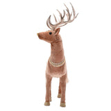 Standing Deer Plastic Decoration with Gold Trim 41.5cm - Pink