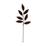 Christmas Sequin Tipped Velvet Leaf Stem Faux Plant - Berry