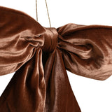 Velvet Bow Hanger Christmas Tree Decoration with Cord - Brown