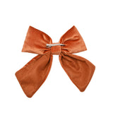 Velvet Bow Clip Tree Decoration 14 x 16cm - Burnt Orange