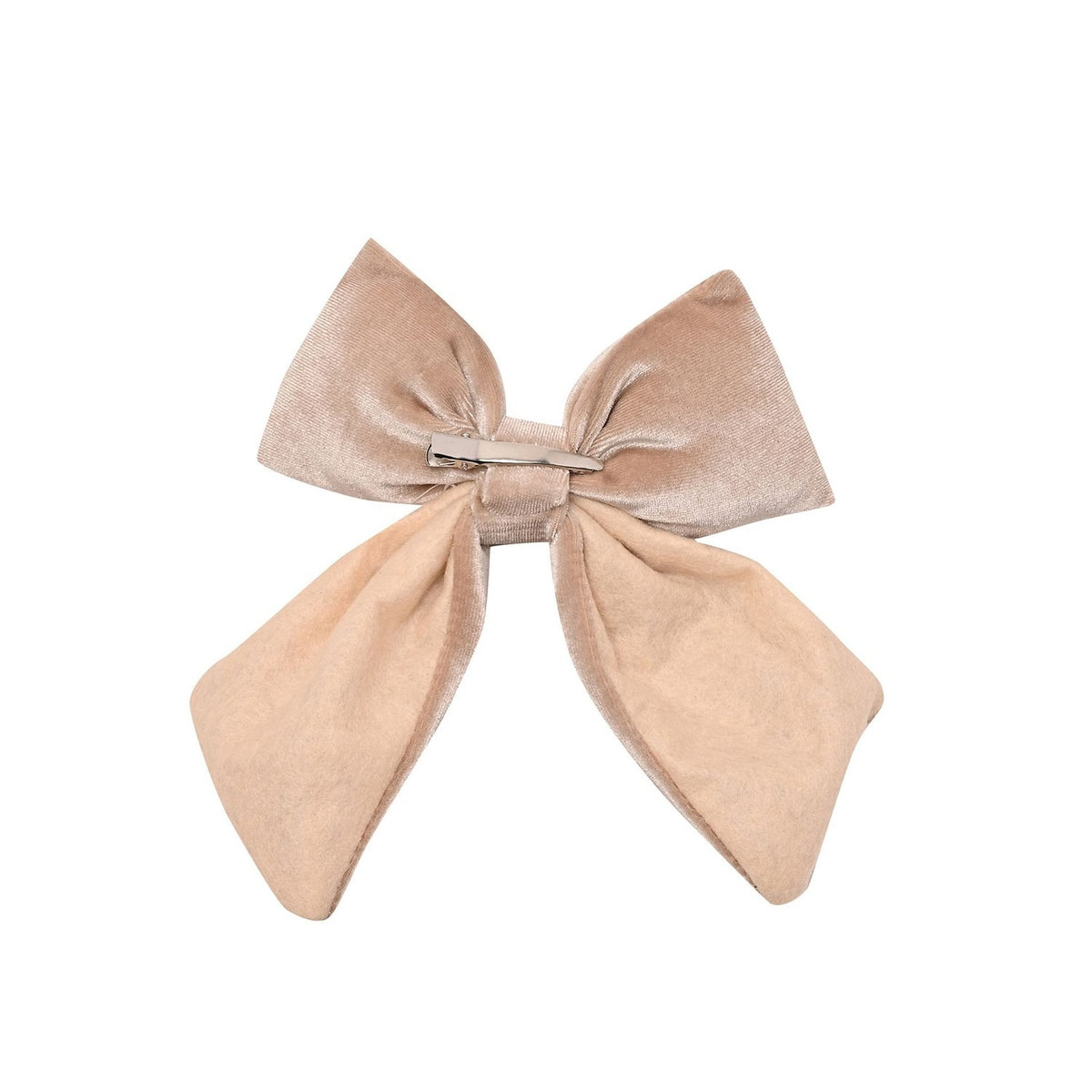 Velvet Bow Christmas Tree Decoration with Clip 14 x 16cm - Beige