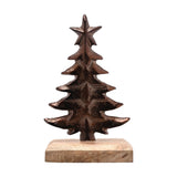 Bronze Finish Christmas Tree Decoration with Star - Brown