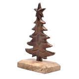 Bronze Finish Christmas Tree Decoration with Star - Brown