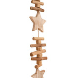 Wooden Stars and Bells Hanging Christmas Tree Decoration - Brown