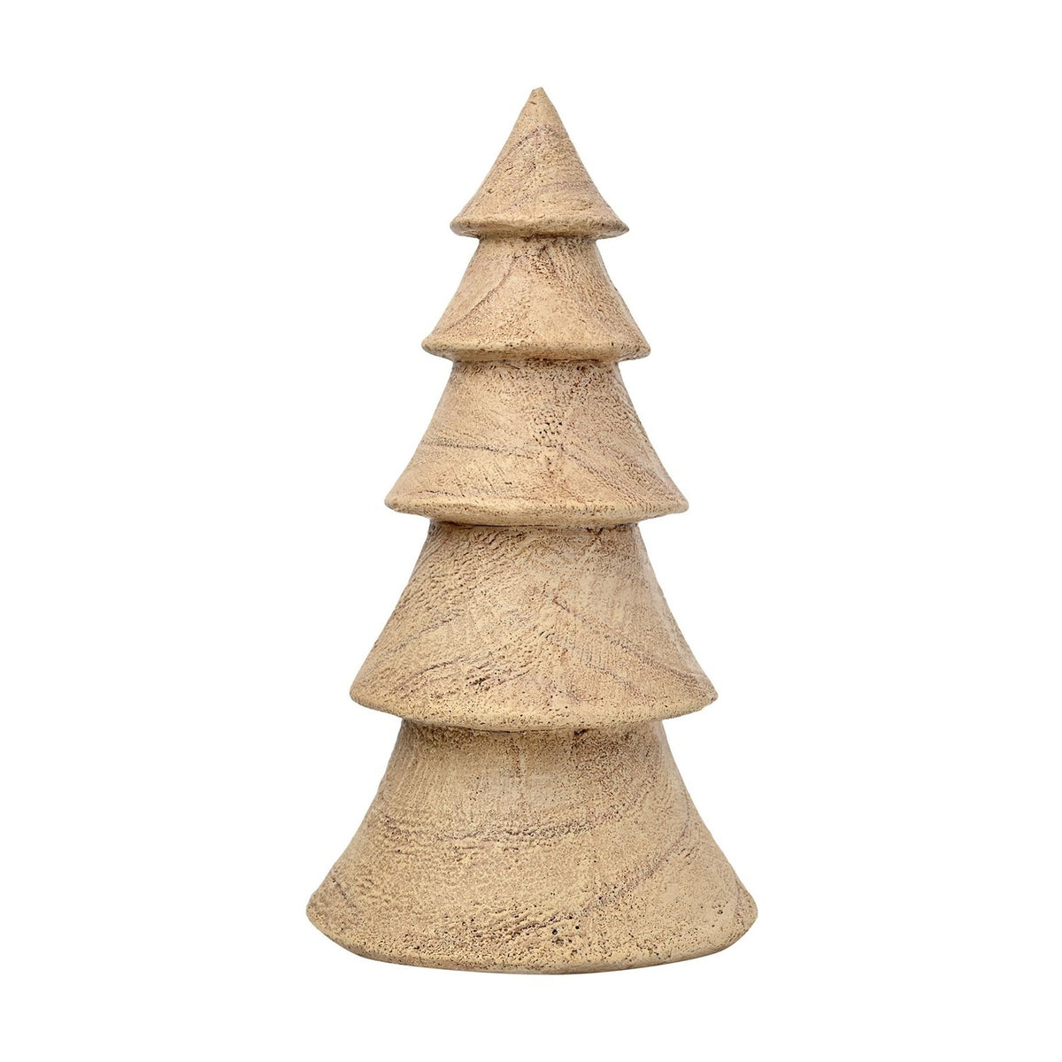 Wood Effect Resin Christmas Tree Decoration 24.5cm - Brown