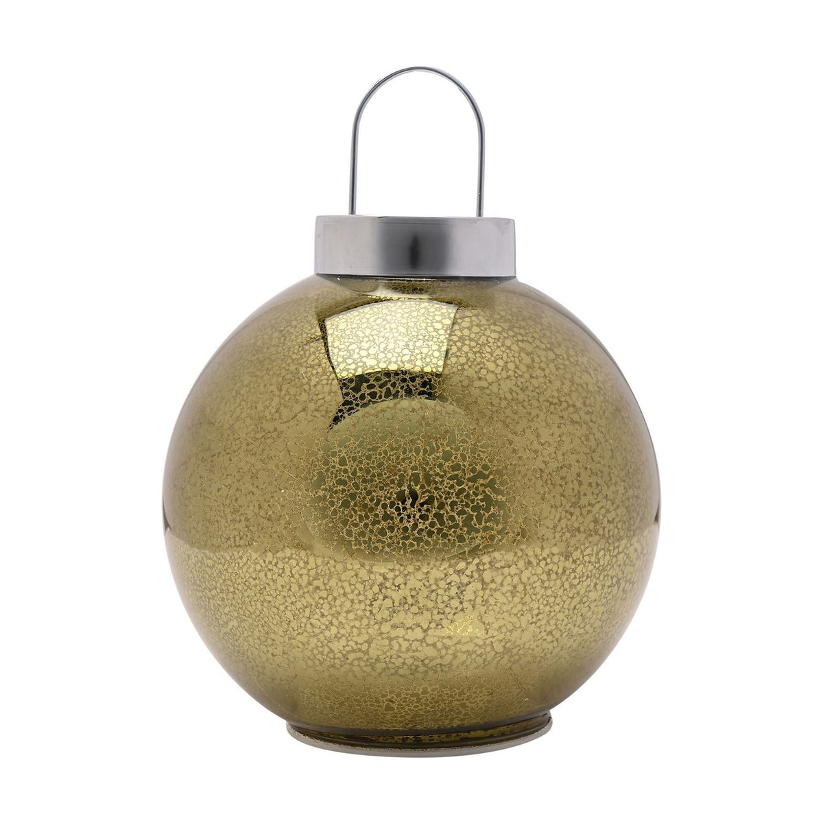 Speckled Glass Bauble LED Light-Up Decoration 13.5cm - Gold