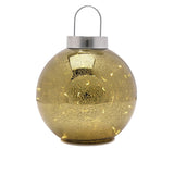 Speckled Glass Bauble LED Light-Up Decoration 13.5cm - Gold
