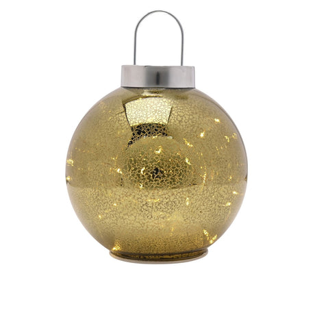 Speckled Glass Bauble LED Light-Up Decoration 13.5cm - Gold