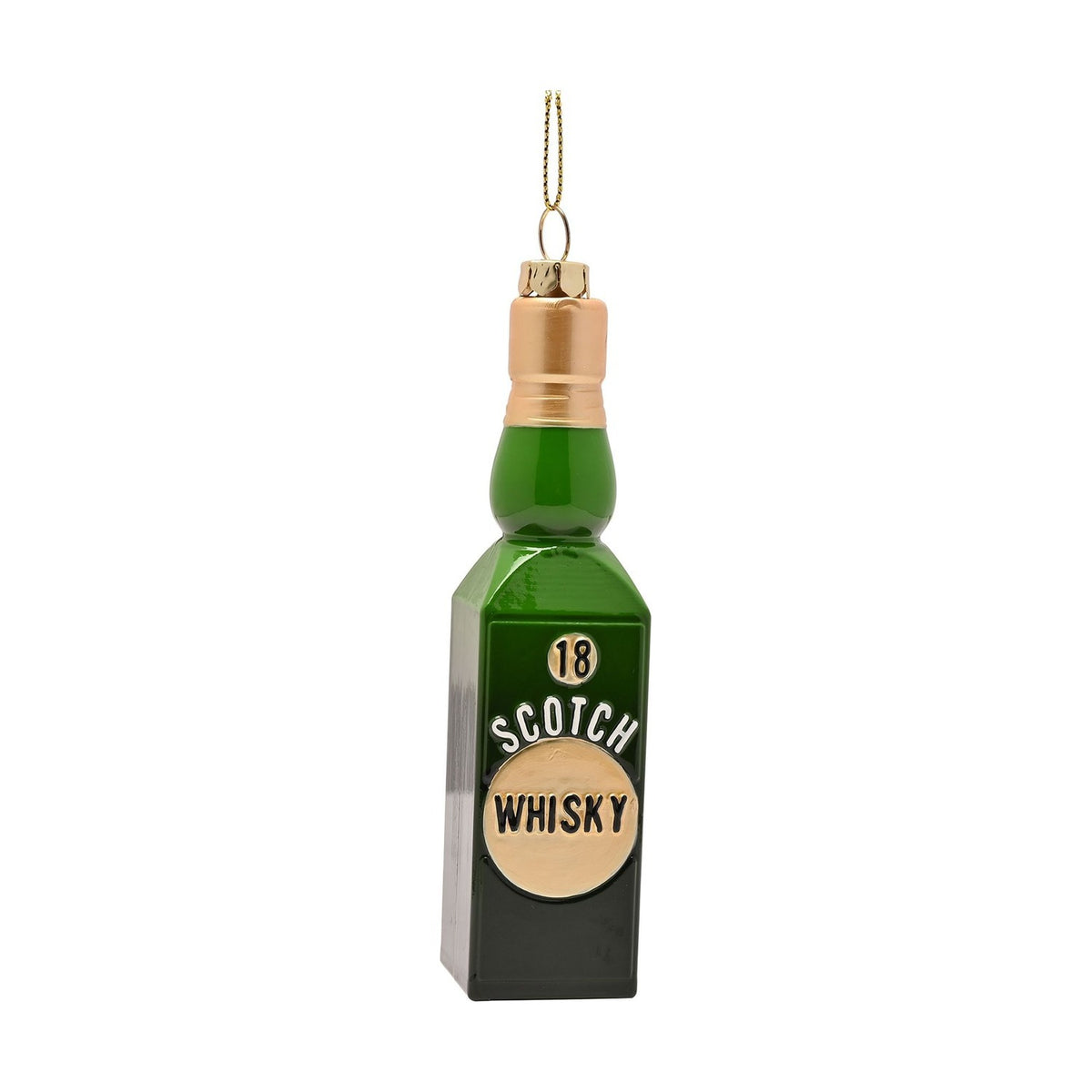 Whisky Bottle Hanging Christmas Tree Decoration - Green