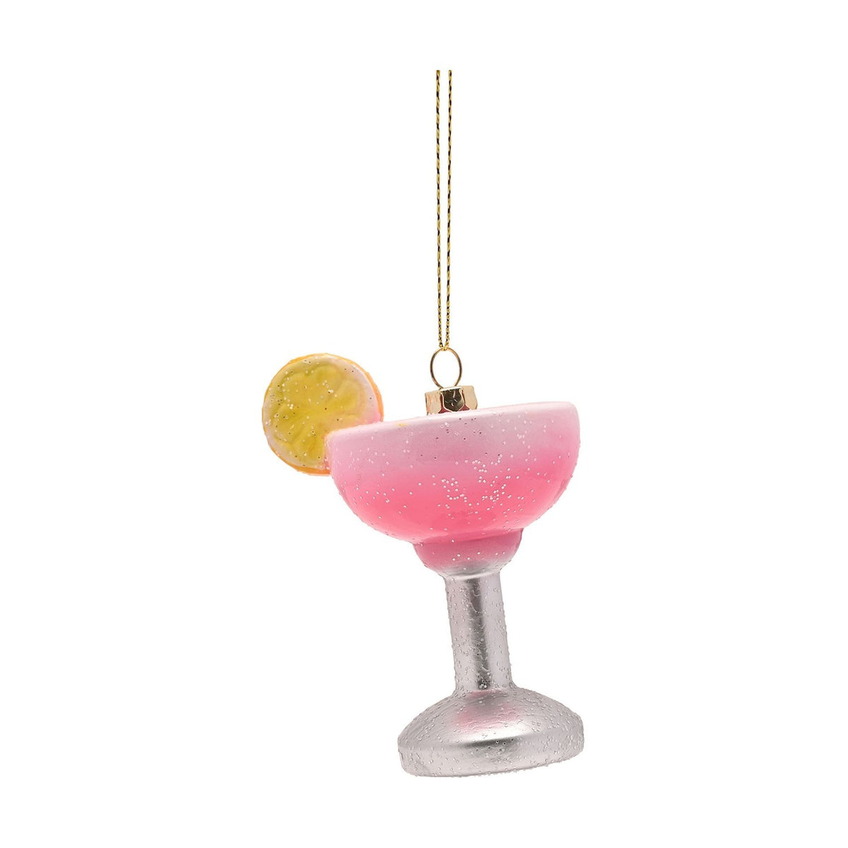 Fancy Cocktail Hanging Plastic Christmas Decoration - Pink
