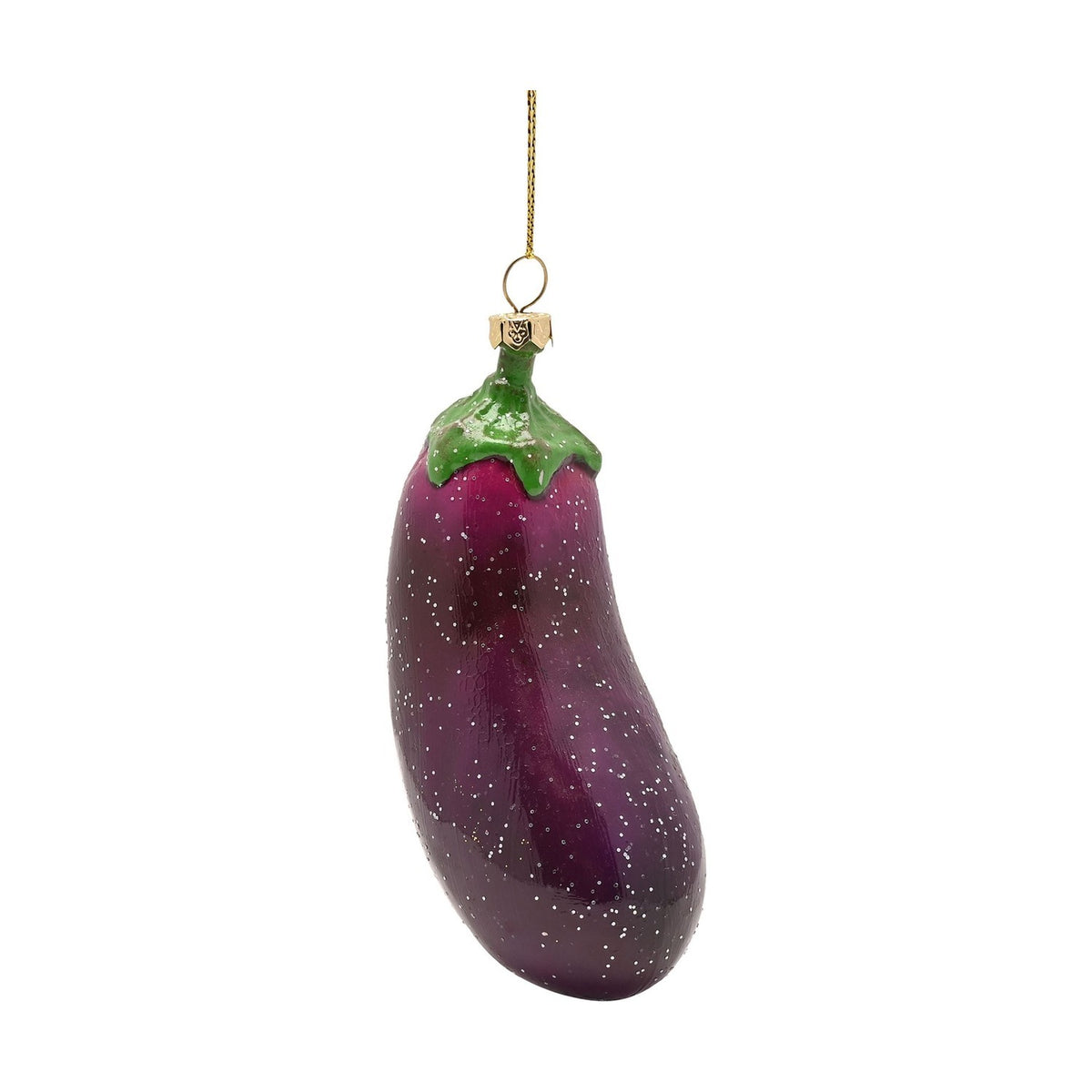 Glitter Aubergine Hanging Christmas Tree Decoration - Purple