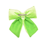Velvet Bow Christmas Tree Decoration with Clip 15 x 16cm - Green