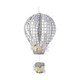 Disco Hot Air Balloon Christmas Tree Decoration 22cm - Silver