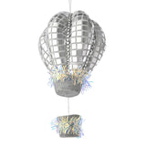 Disco Hot Air Balloon Christmas Tree Decoration 22cm - Silver