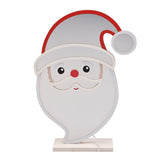 Freestanding Plastic LED Infinity Santa Mirror Light - White