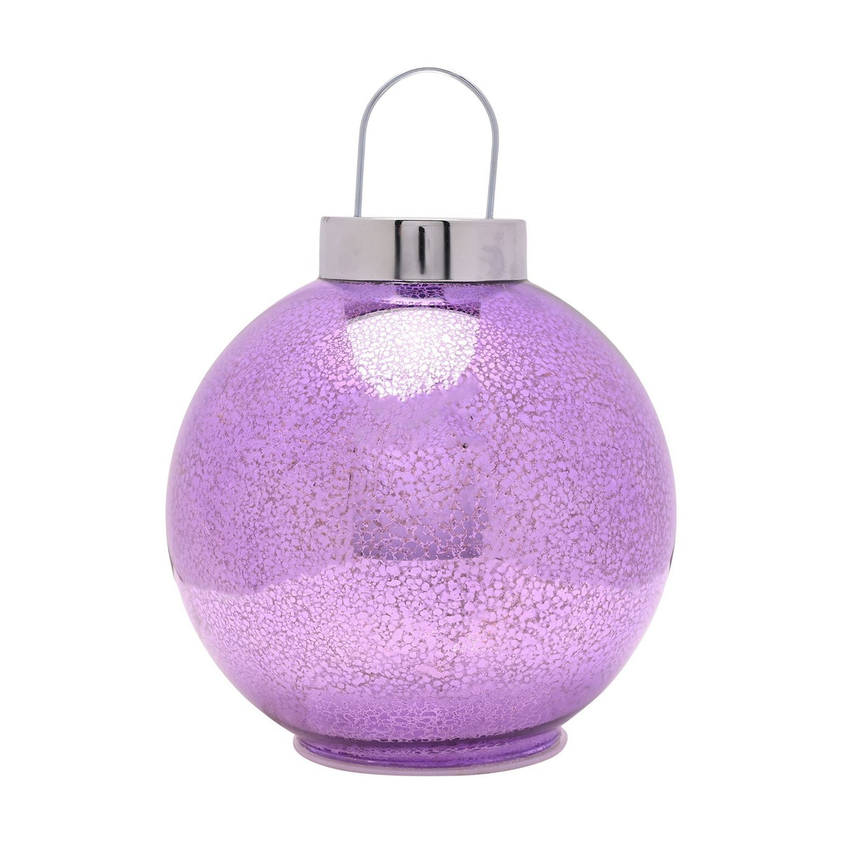 Mercury Glass LED Bauble Light-Up Decoration 20cm - Purple