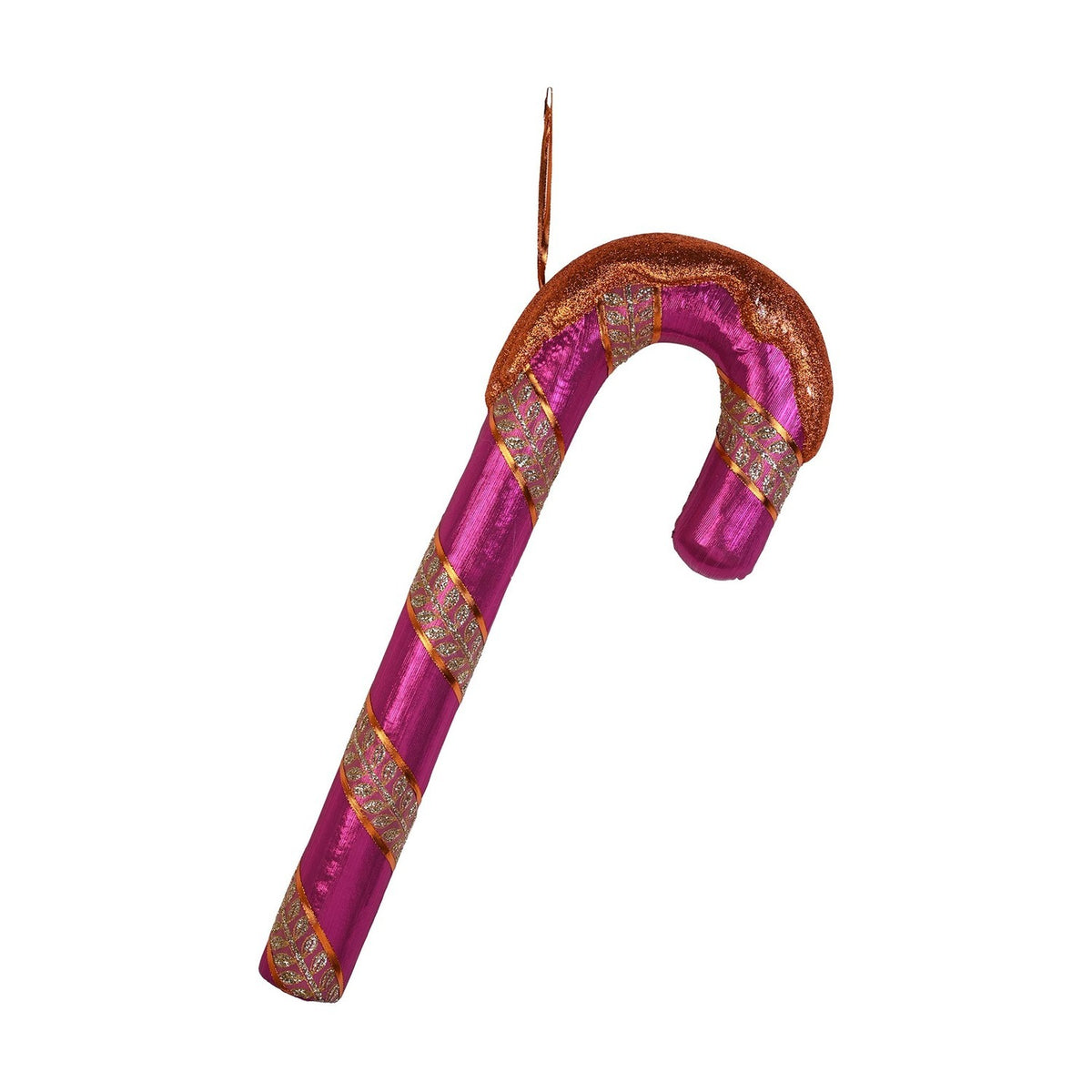 Large Striped Candy Cane Hanging Christmas Decoration - Pink