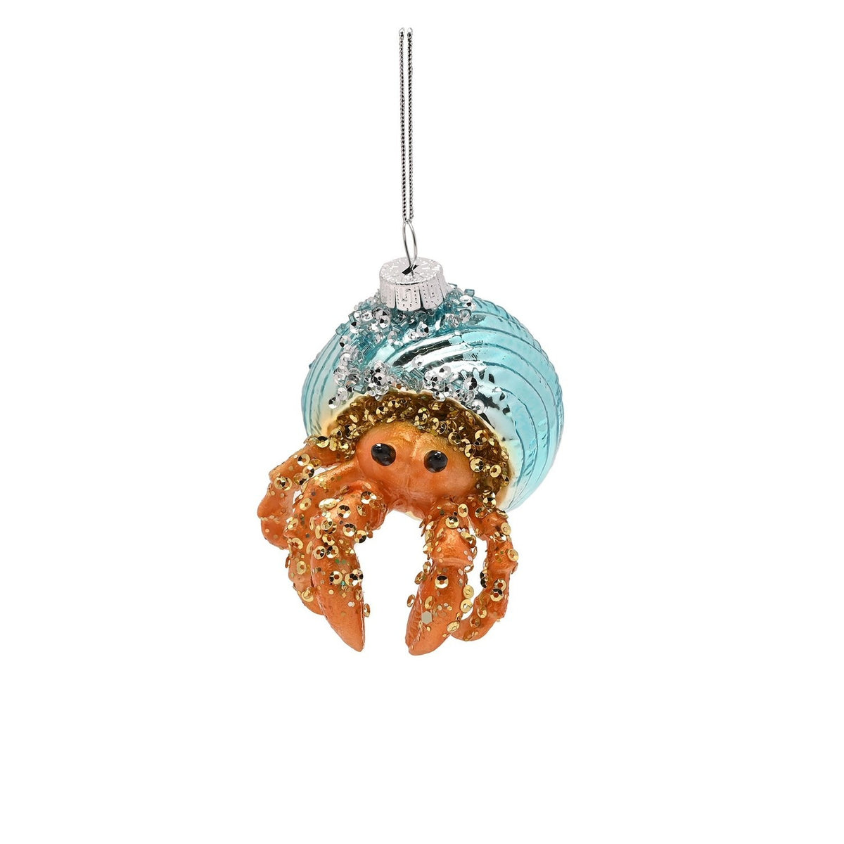 Set of 3 Under the Sea Glass Christmas Tree Decorations - Blue