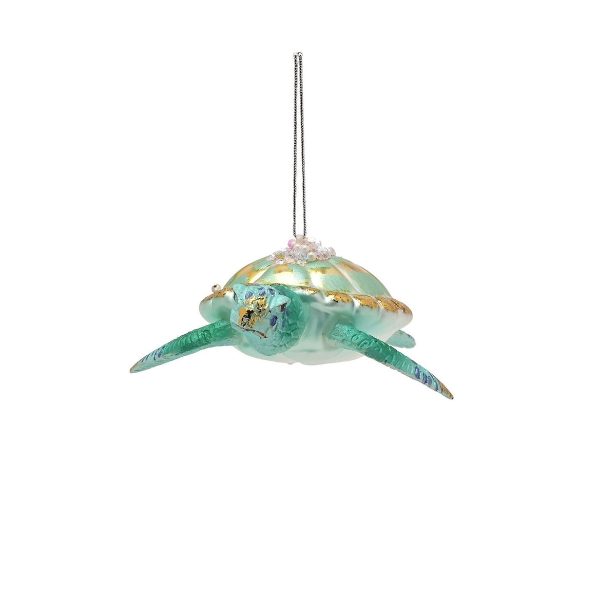 Set of 3 Under the Sea Glass Christmas Tree Decorations - Blue