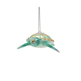 Set of 3 Under the Sea Glass Christmas Tree Decorations - Blue