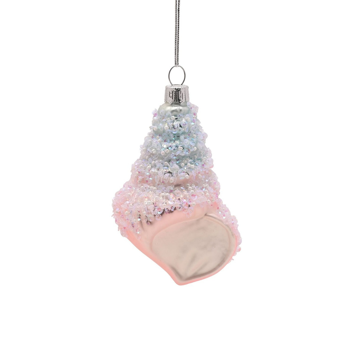 Set of 3 Under the Sea Glass Christmas Tree Decorations - Blue