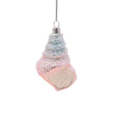Set of 3 Under the Sea Glass Christmas Tree Decorations - Blue