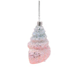 Set of 3 Under the Sea Glass Christmas Tree Decorations - Blue