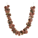 Christmas Pine Cone and Faux Foliage Garland 120cm - Pink