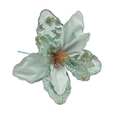 Sequinned Flower Pick Plastic Faux Plant 48.5cm - Green