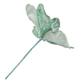 Sequinned Flower Pick Plastic Faux Plant 48.5cm - Green